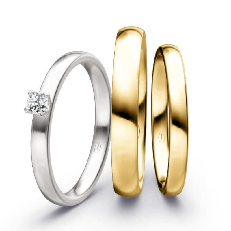 Juwelier Knappe klassischer Ehering mit Vorsteckring