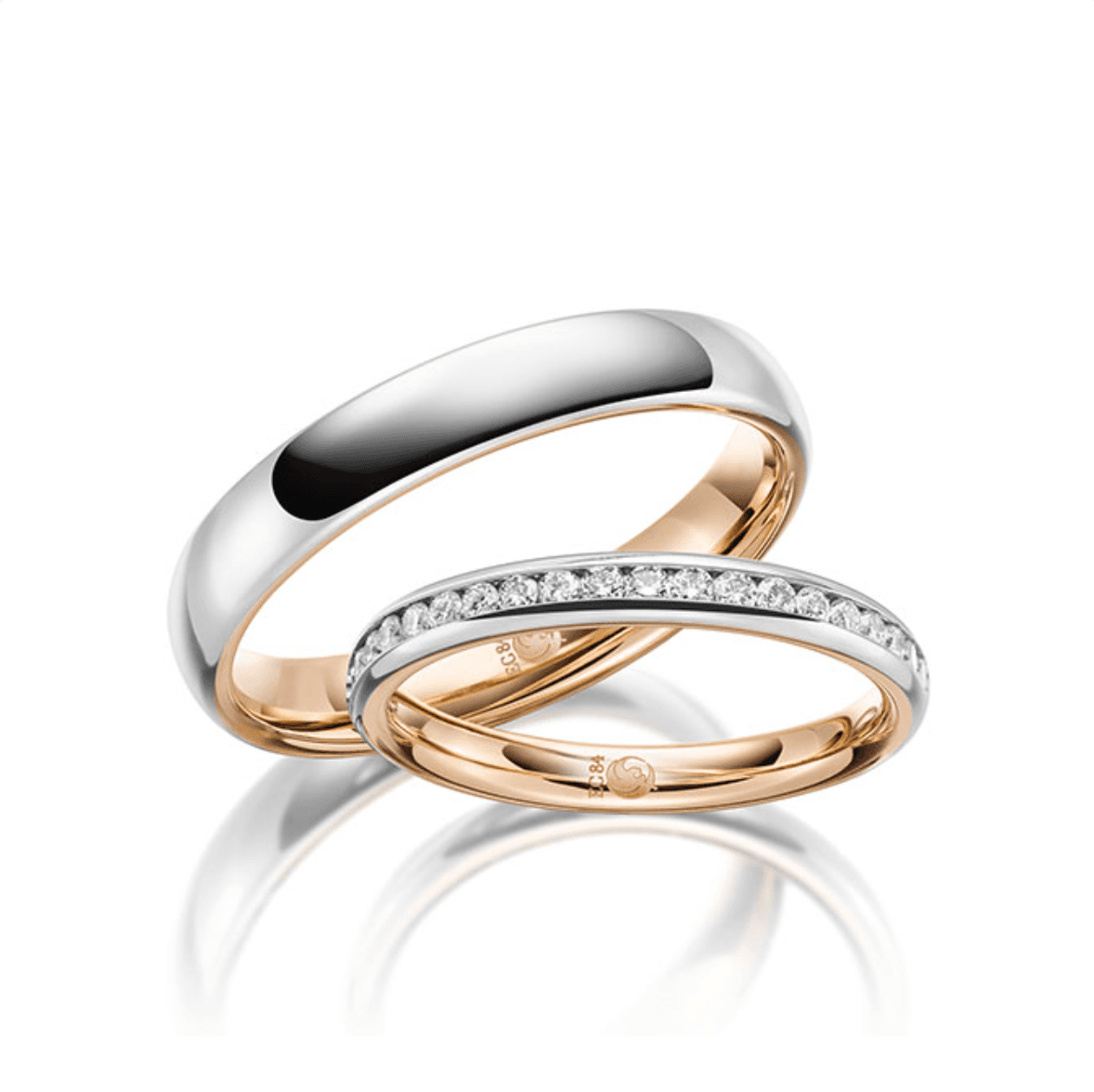 Juwelier Schröder Trauringe Rotgold und Weißgold