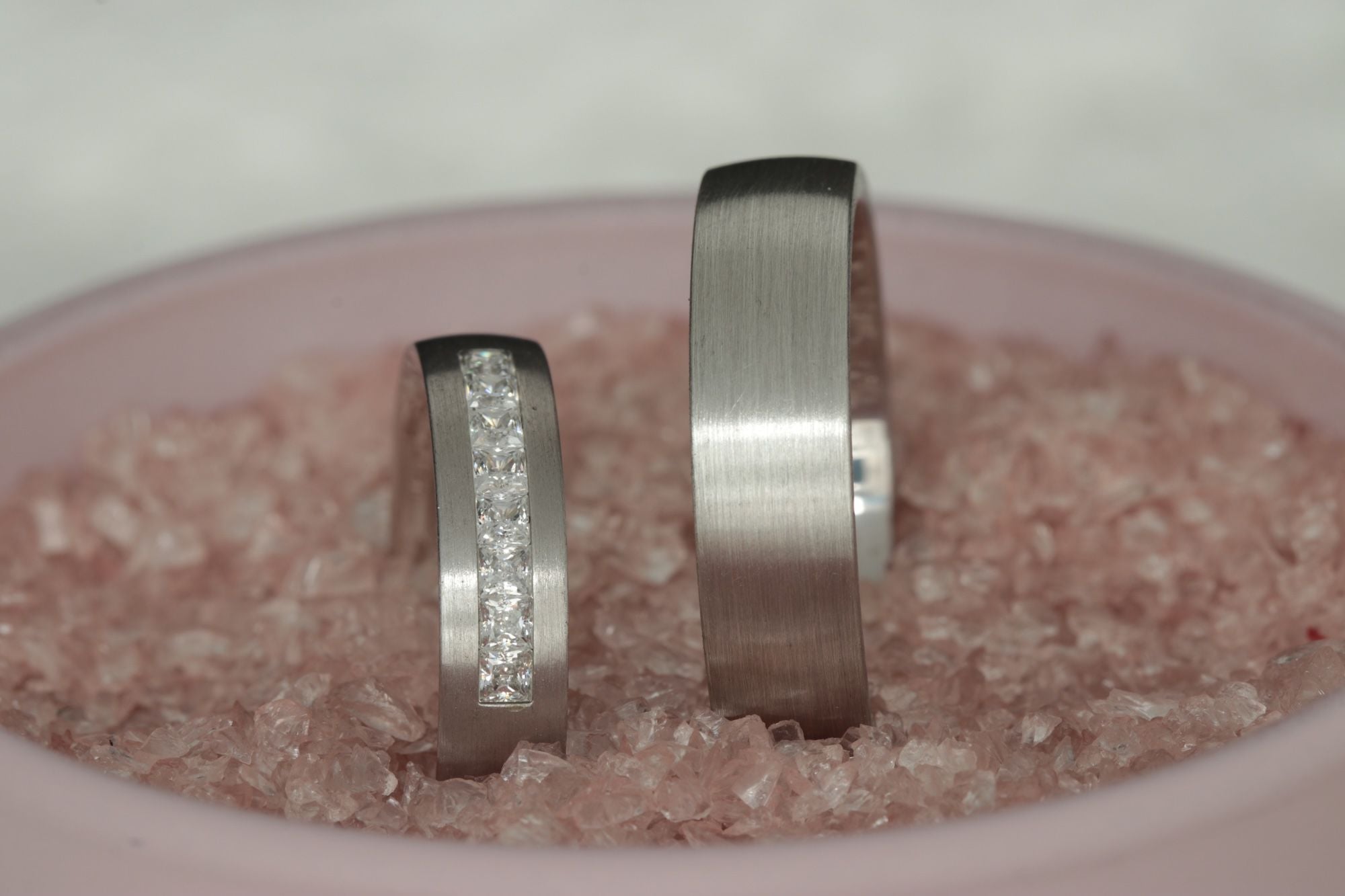 Platin mit Prinzess-Diamanten